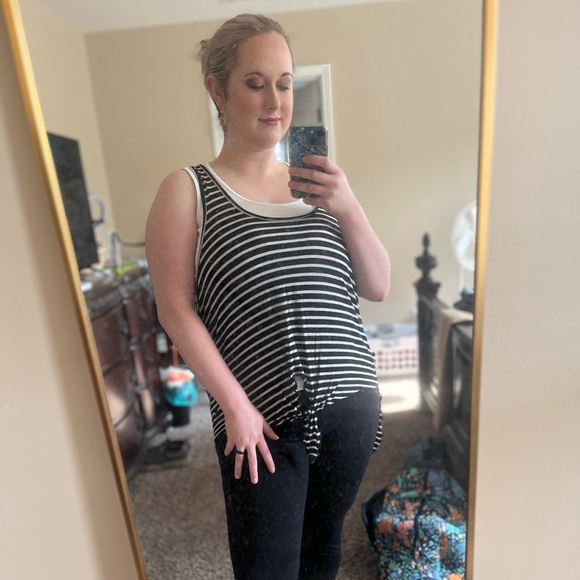 Kandy Karma Stripes Hi-all Athleisure Top - Picture 3 of 3